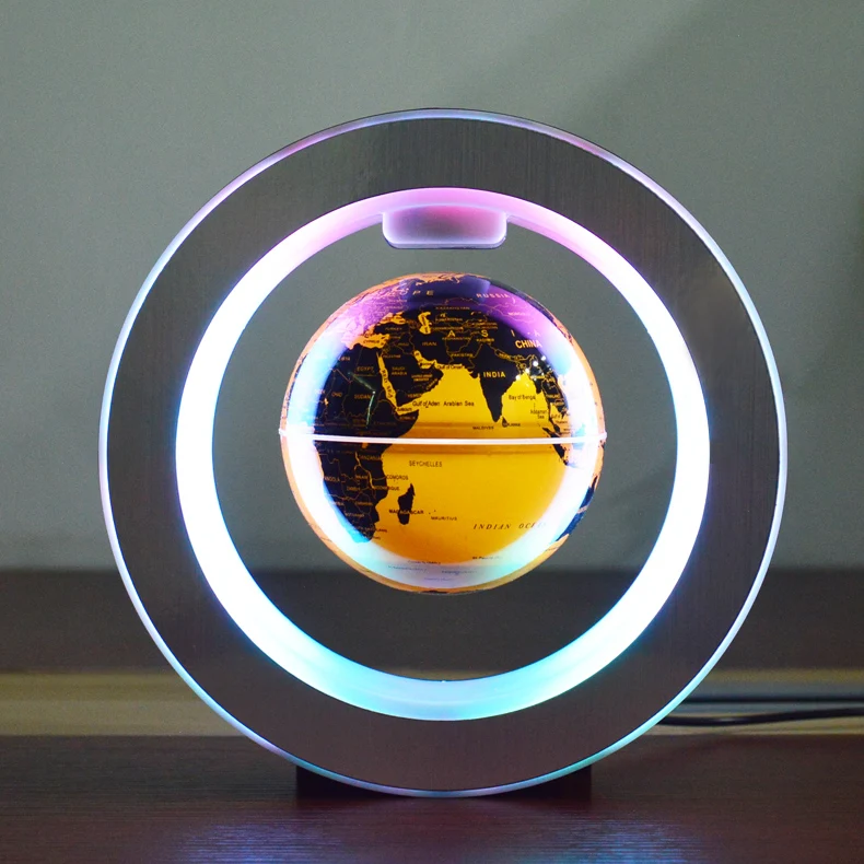 magnetic levitating and rotating globe with LED light globe