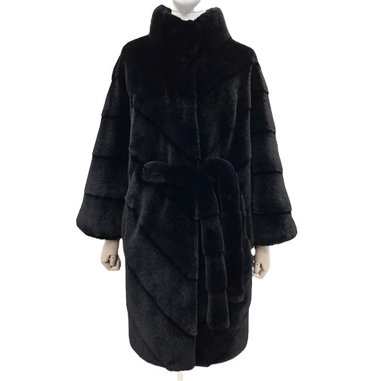 Factory 2020 Women Hot Upset Faux Mink Coat Long Batwing Sleeve Type Of Warm Winter Coat
