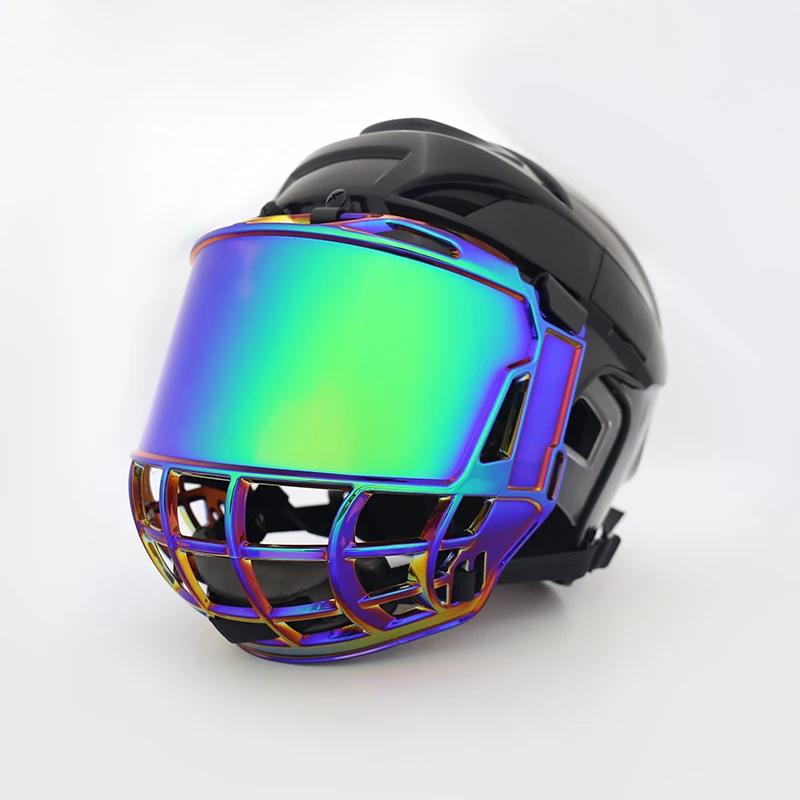 Factory Supported Customizable Anti-Fog Ice Hockey Anti-Scratch Visor Both Side Revo green Ice Hockey Cage For Ice Hockey Helmet