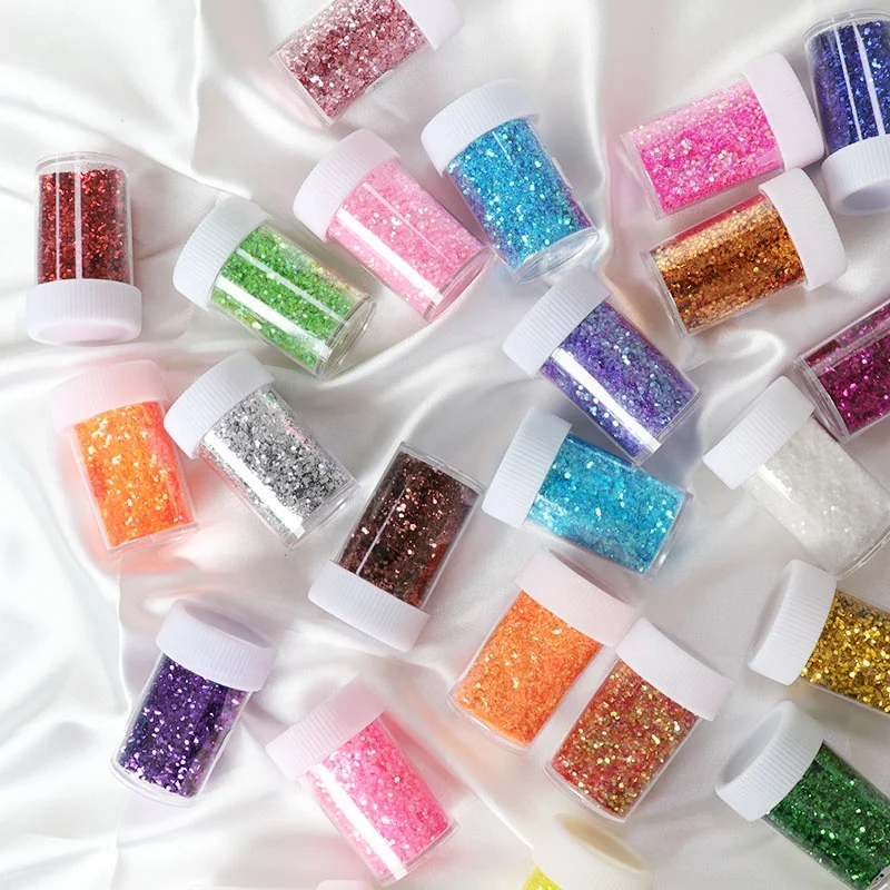 Wholesales 20g Gradient Sparkle Glitter 24 Colors Filling Material  for both DIY Crystal Drops and UV Adhesive
