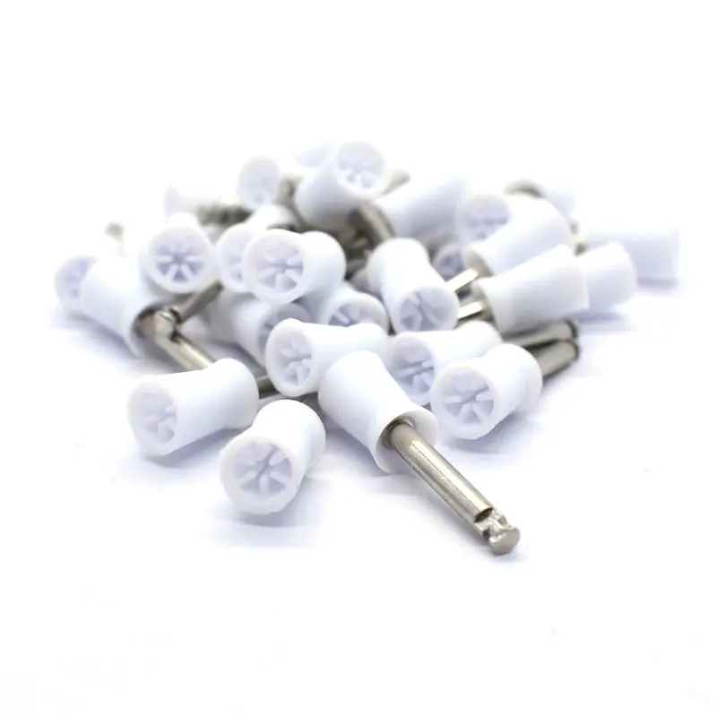 100pcs Color Nylon Latch Flat/Pointed Polishing Prophy Brush  Polishing Cup Dental Tool