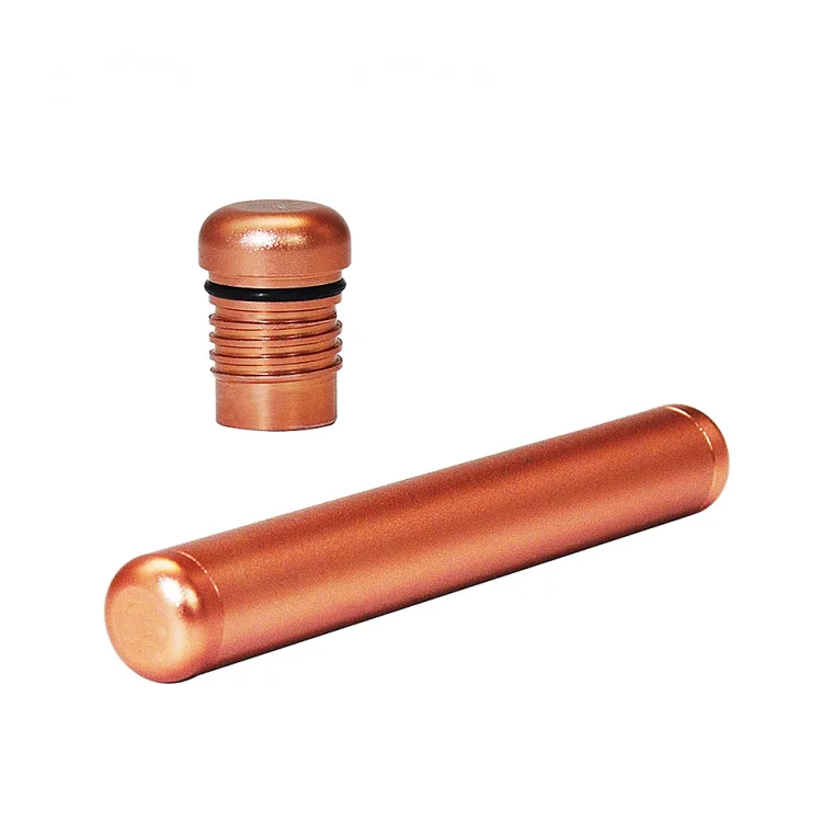 custom in stock Aluminum smell proof air tight packaging fits king size cones Aluminum Cigarette holder metal 110mm  tube