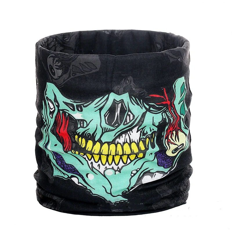 High Quality Outdoor Sport Seamless Skull Face Head Neck Custom Tube Bandana Custom Neck Gaiter
