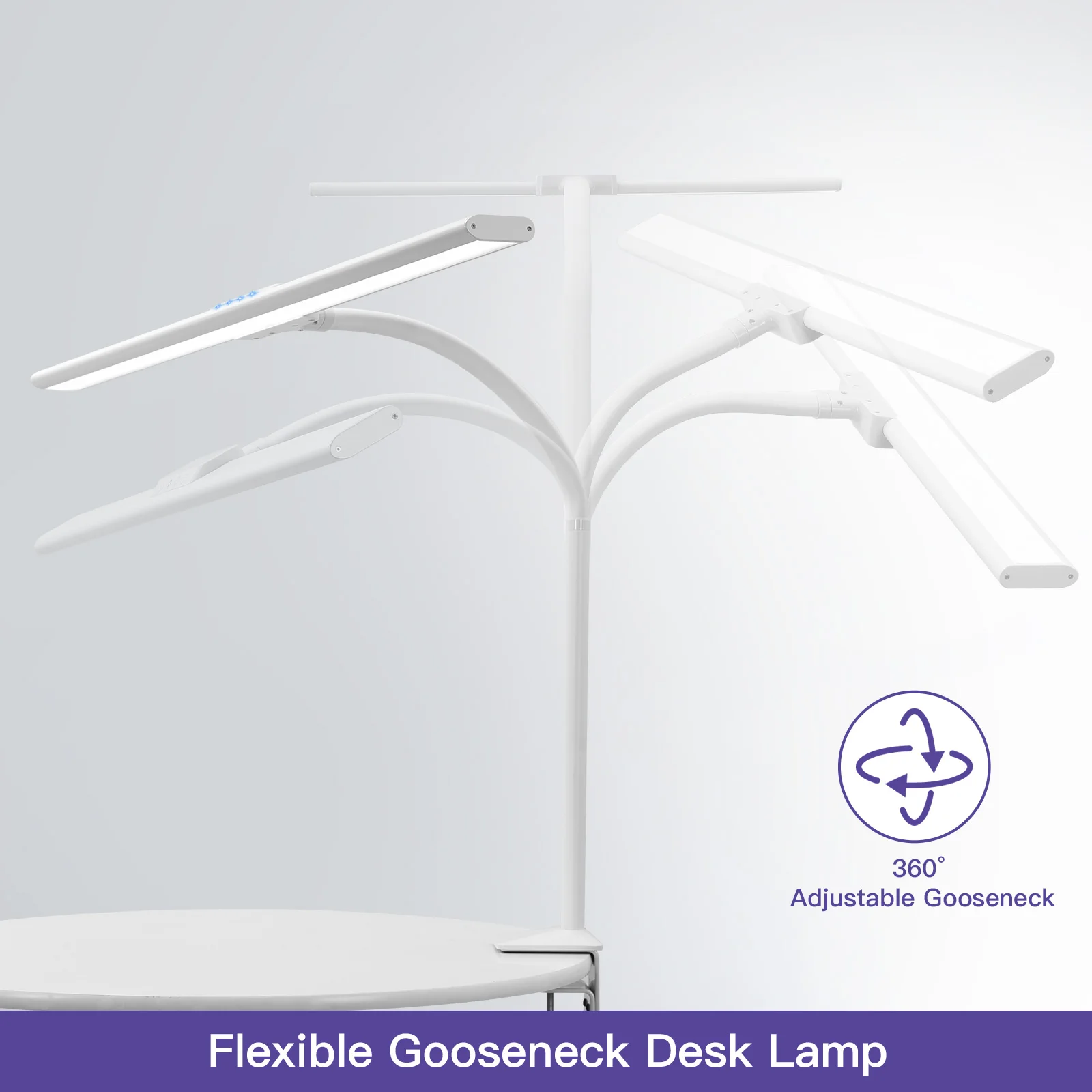 Architect gooseneck LED Desk Lamp Wide Office Light Large Bright  Dimming for Workbench Studio Monitor Computer