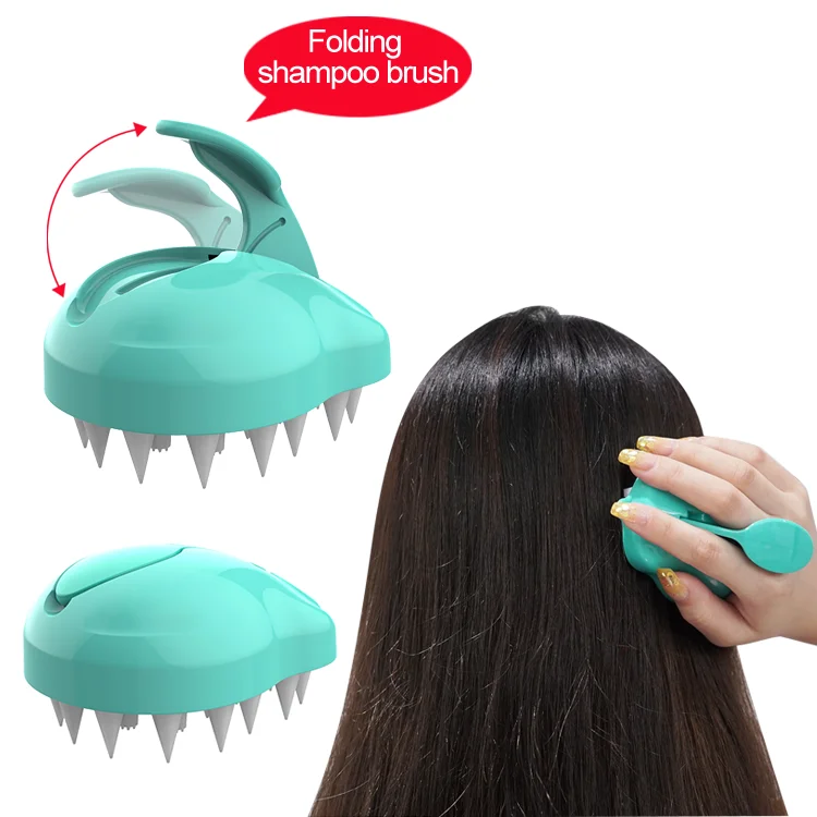 Hair shampoo brush head scalp massager scrubber silicone shampoo brush for men women