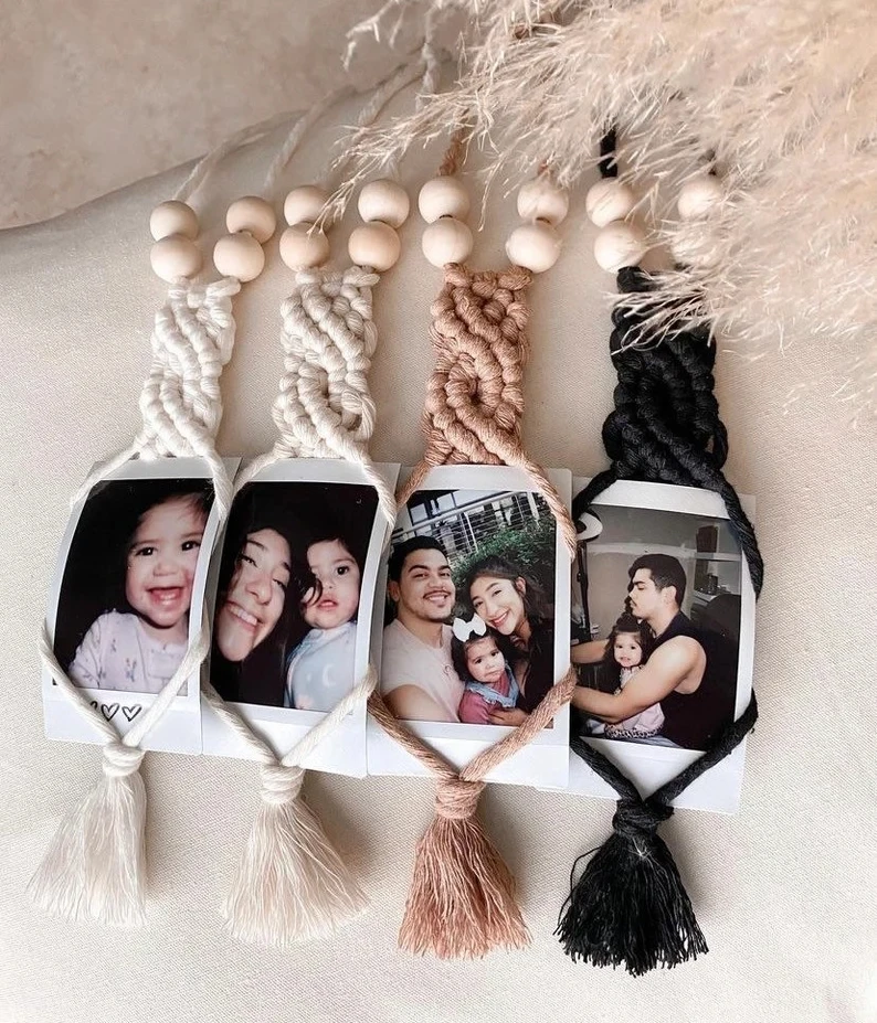Новинка 2023 индивидуальный держатель для фотографий Polaroid Macrame очаровательный автомобильный полароидный принт на заказ доступен W1469