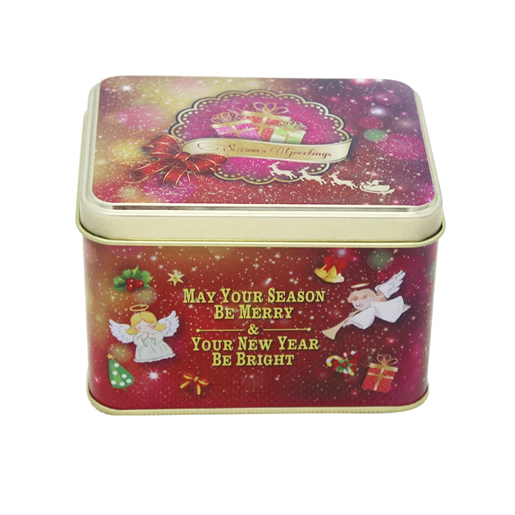 christmas cookie fancy chocolate gift packing metal tin box