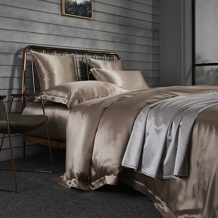 100%  pure mulberry silk luxury bed sheets bedding set