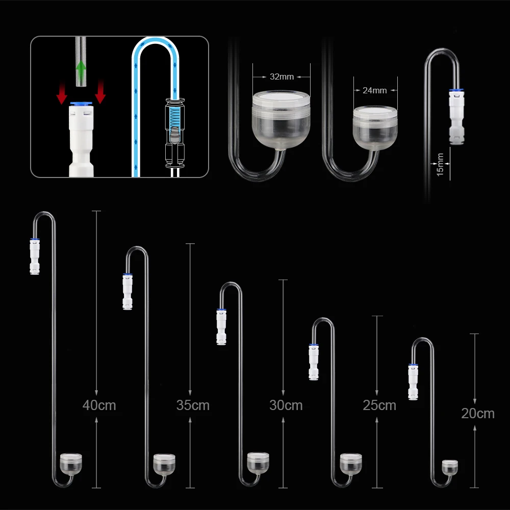 Transparent acrylic aquarium co2 diffuser atomizer