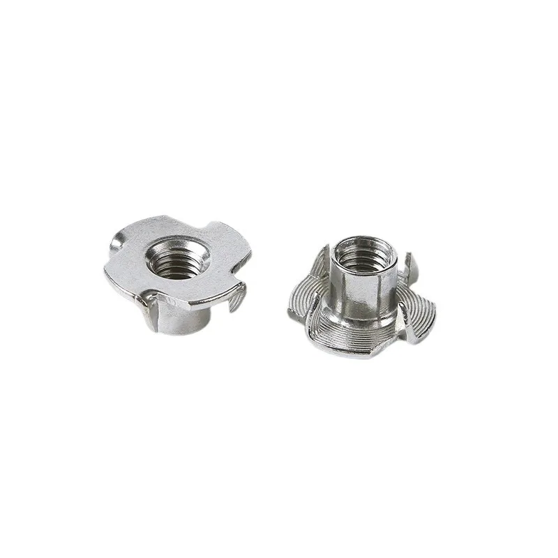 Good Quality stainless steel Carbon Steel Nickel Plating DIN1624 Four Jaw Insert Nuts For Furniture Hardware Industry