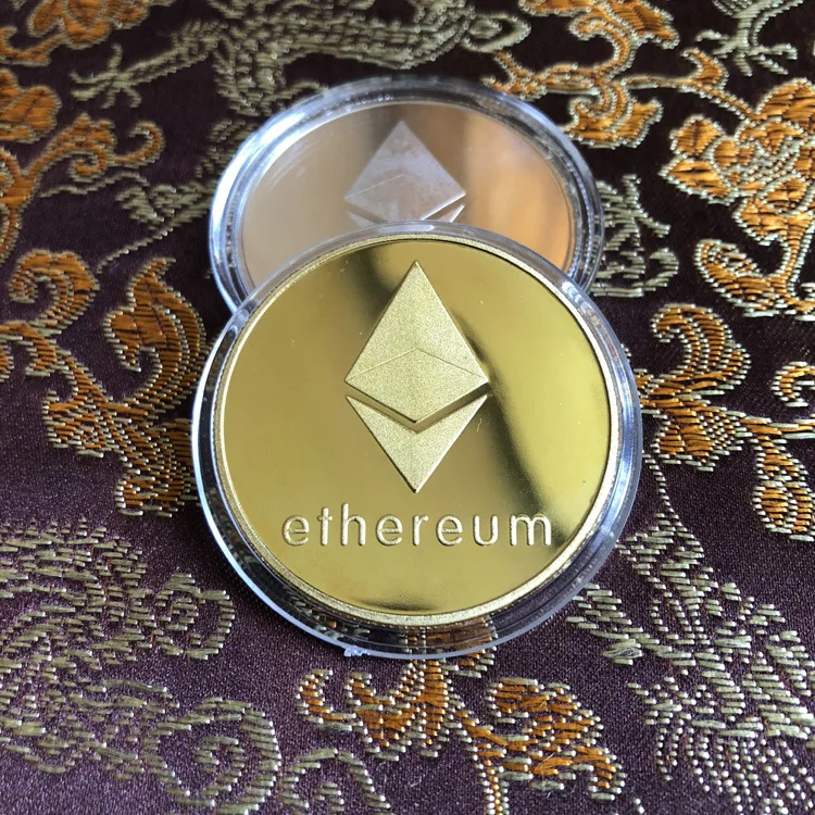 Оптовая продажа юбилейные коллекторы из сплава позолоченная монета эфириума Eth Биткоин