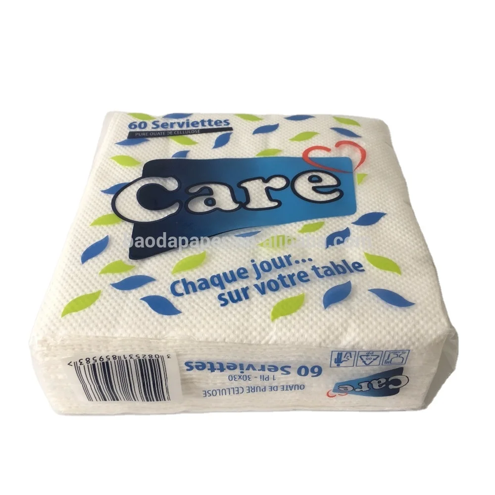 High Quality 2 Ply Paper Virgin Dinner Napkin Paper Napkins & Serviettes WHITE Virgin Wood Pulp Bag