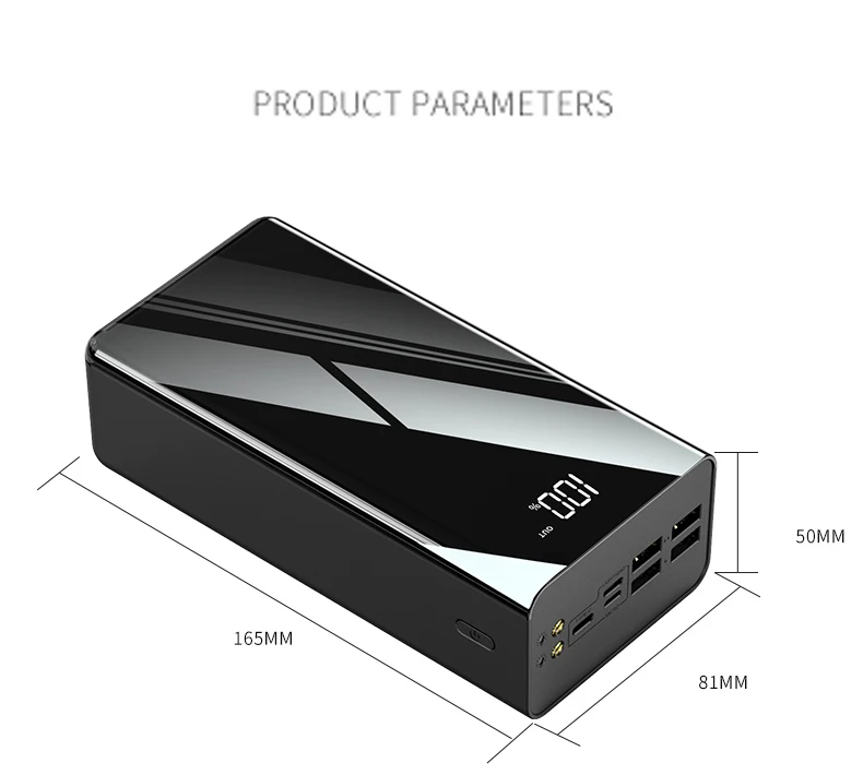 Оптовая Продажа с фабрики открытый туристический аккумулятор 4USB выходной power bank 50000 мАч портативный высокой