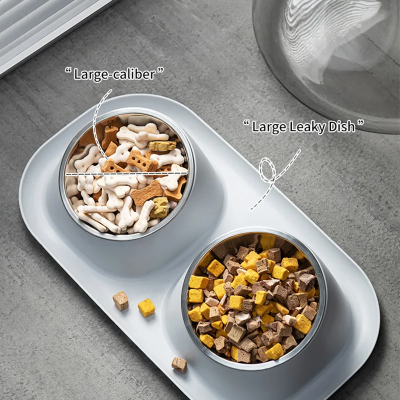 Custom Luxury Sublimation No Spill Feeding Drinking Double Food Water Elevated Dog Cat Stainless Steel Pet Bowls Feeders