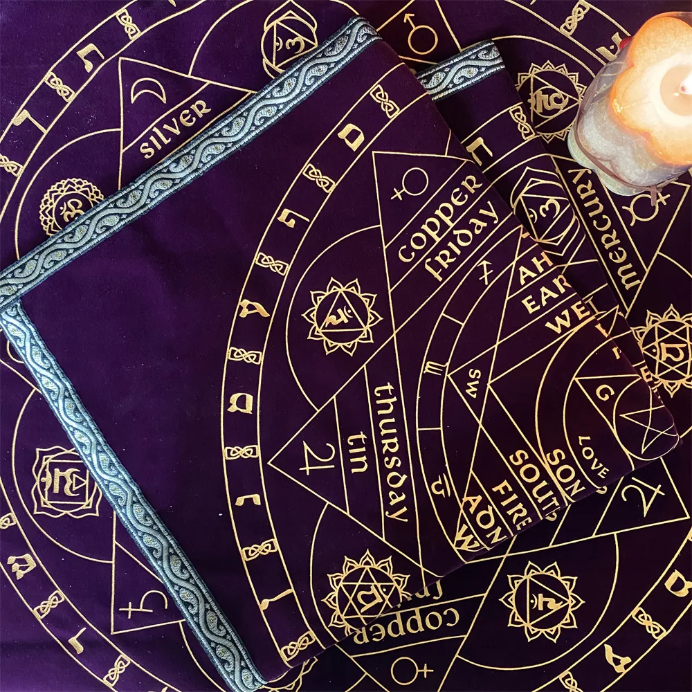 Скатерть для тарота с изображением оракла гадания алтаря бархатный коврик настольная игра астрология карт