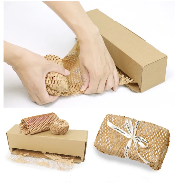 Transport environmentally friendly recyclable roll gift mobile phone mailing packaging kraft paper pad transport packaging honey