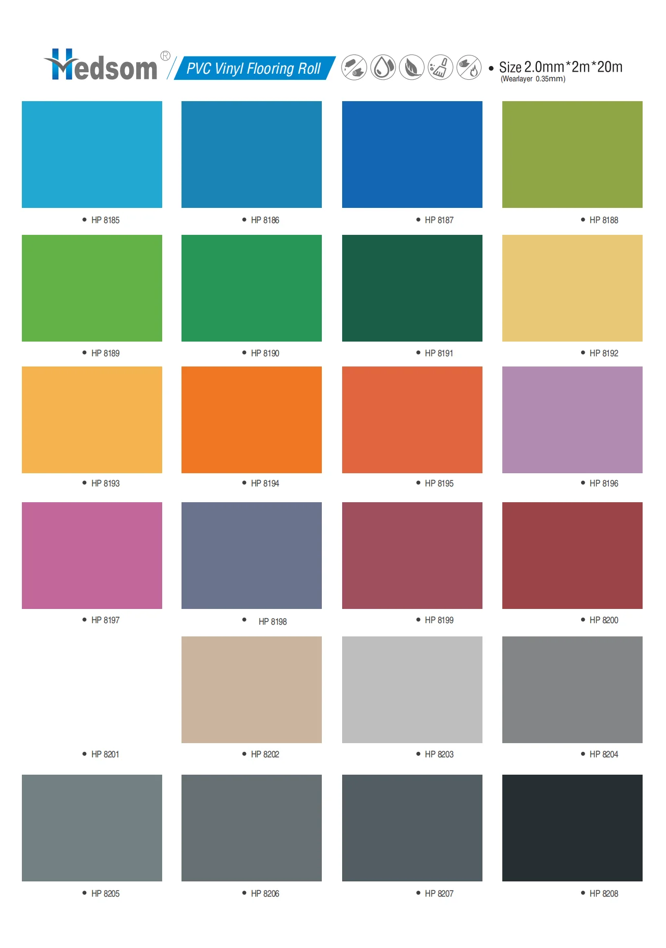 2mm Wear Resistance Fireproof PVC Rolling Luxury Vinyl Floor PVC Sheet Coils Flooring with CE