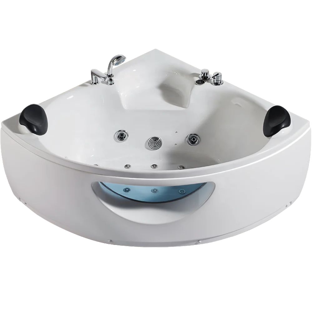 Элегантный угол для взрослых 1 5 м белая акриловая стеклянная комбинированная ванна гидро-массаж джакузи