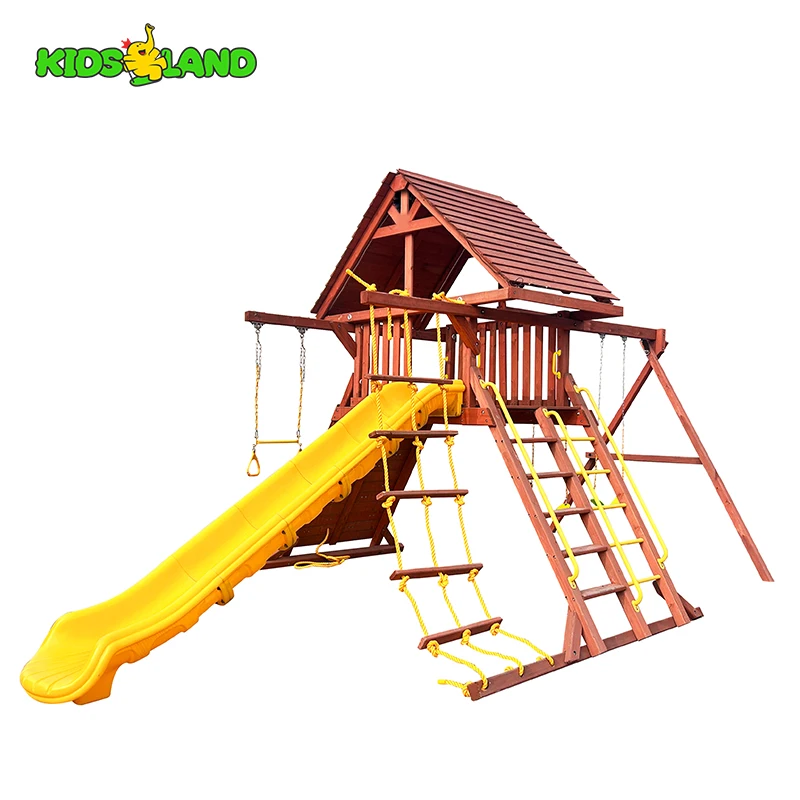 Custom Kids Toy Playground Outdoor Equipment Commercial Backyard Garden Wooden Outdoor Swing Sets