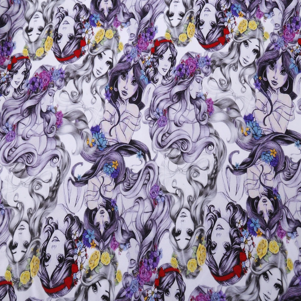 Без Moq 95% хлопок 5% спандекс пользовательский аниме дизайн цифровой печати Мягкий французский махровая