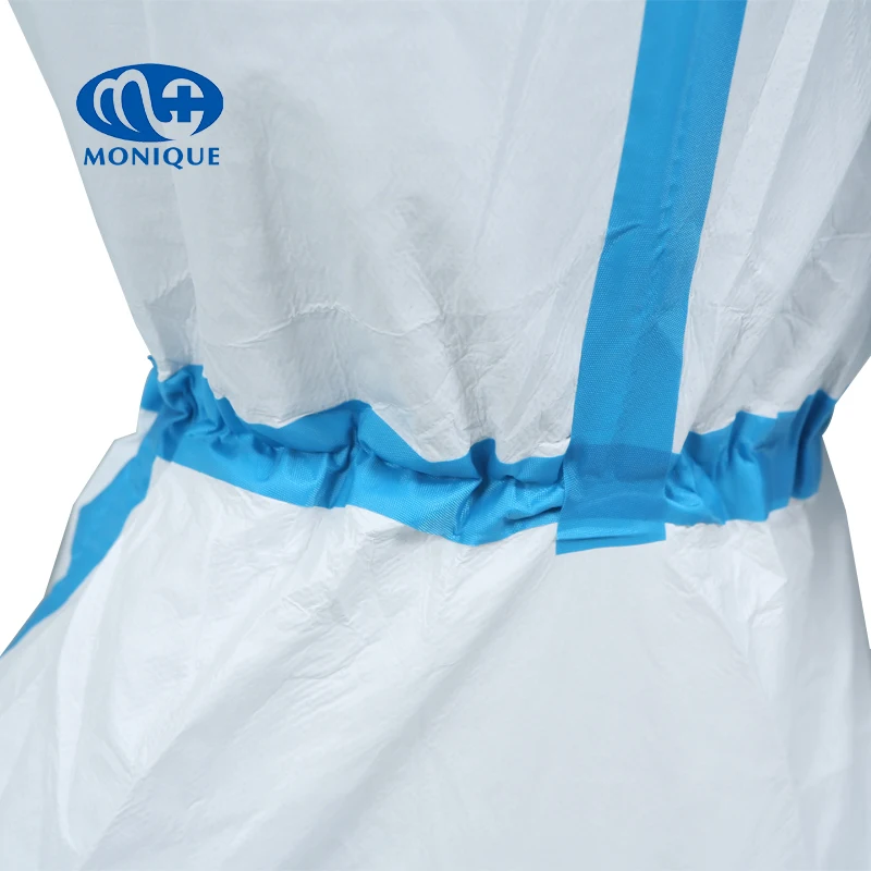 Hospital disposable medical surgical isolation gown sms pp pe non woven isolation gown