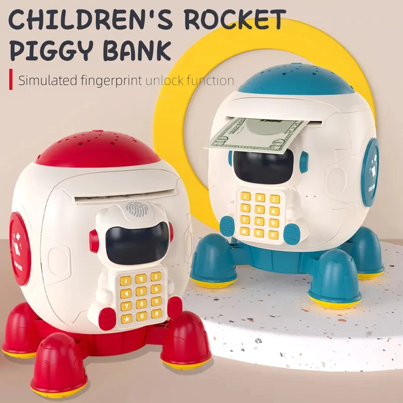 2023 New Kids Electronic Money Box Fingerprint Piggy Bank Toys Atm Bank Toy For Children