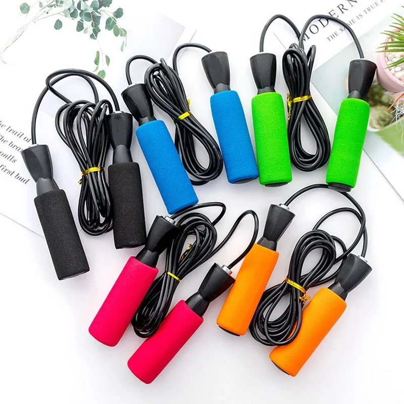 Wholesale adjustable Fitness non slip colourful Handle PVC Coated durable Steel Wire Speed Skipping Rope Jump Rope