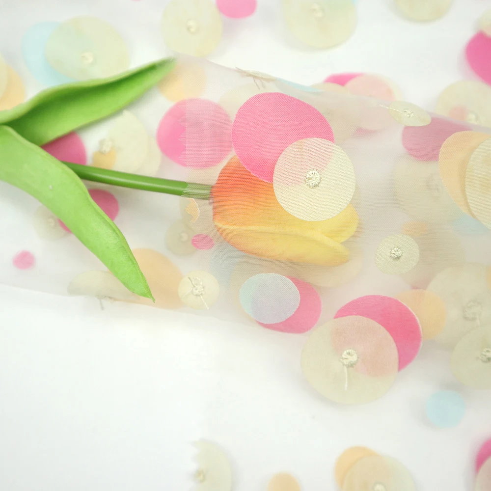 Manufacturer Cloth Material Wholesale 100 Polyester Embroidery Flowers Organza for Making  Dresses