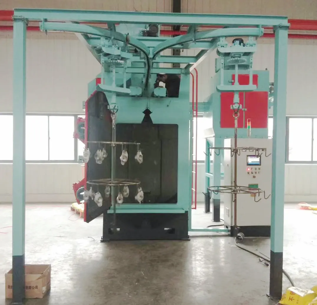 YXD-10/12 Double Hook Type Wheel Rims Shot Blasting Machine/ Sand Blasting Machine