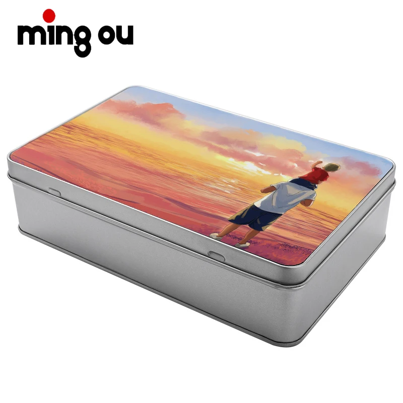 Gift Can Gift Tin Box Wholesale of Packaging Iron Cans Rectangular Gift Iron Box Heat Transfer Printing