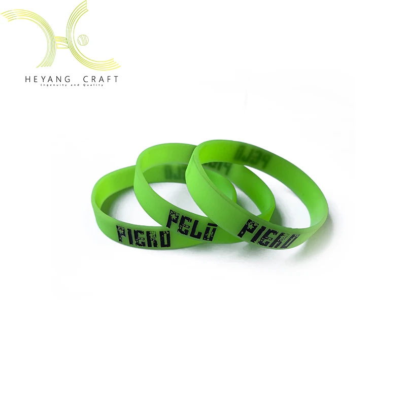 Custom Silicone Wristbands Silicon Custom Logo Wristband with Green Color
