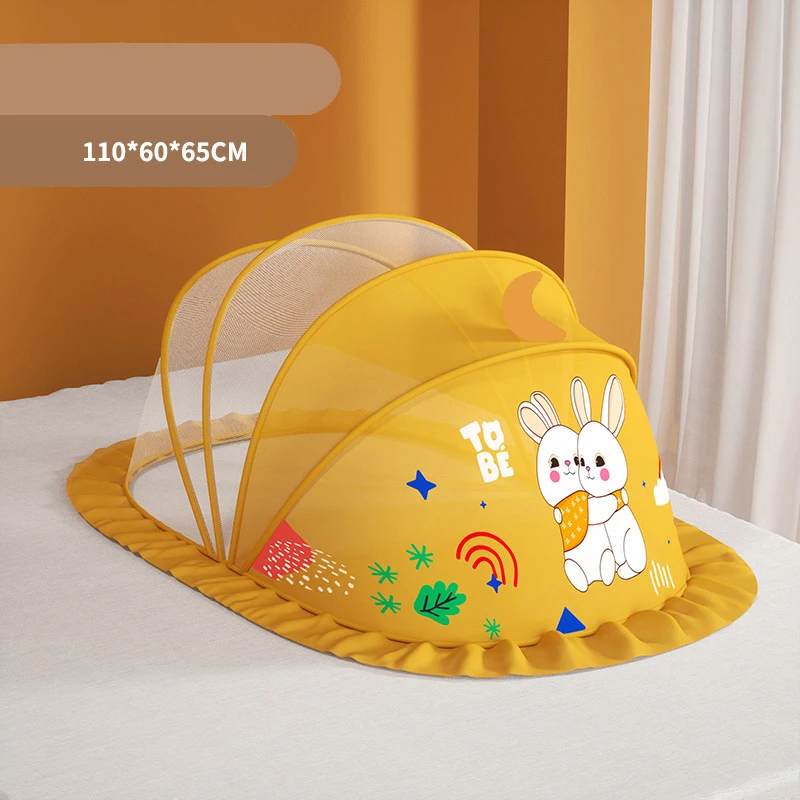Infant Mosquito Net for Baby Cribs Full Coverage Mongolian Style Foldable Mosquito Net Beds Universal Bottomless Mesh Netting
