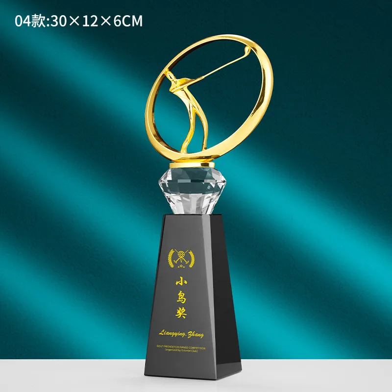 Guangzhou wholesale metal golf trophy custom award trophies with machines for Golf Competition Awards