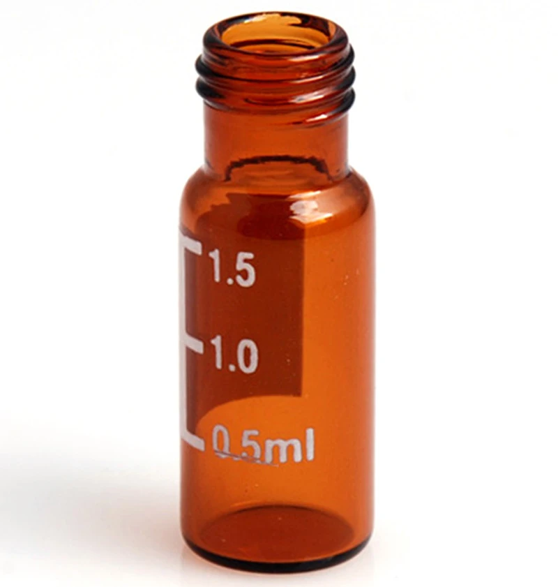 9-425 2ml 1.5ml silanized graduated amber glass sample vials with writing area screw top