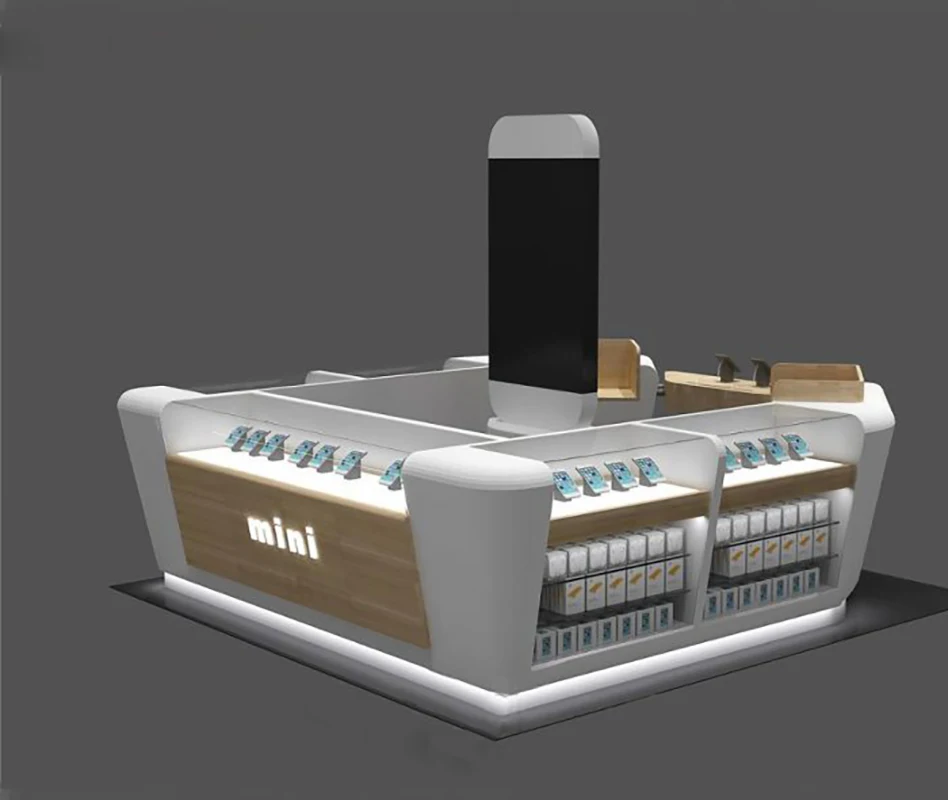 Customized Modern Shopping Mall Mobile Phone Kiosk Stand Cell Phone Retail Store Counter Kiosk