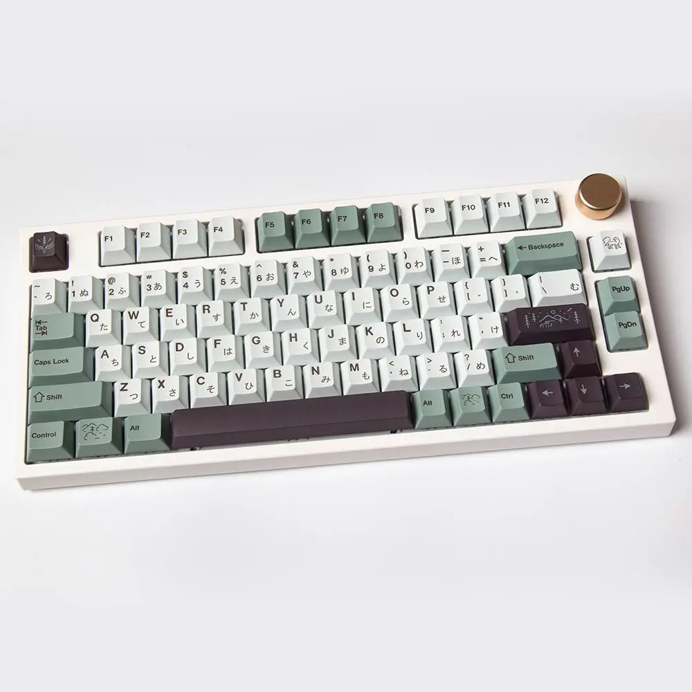 1 Set GMK Mist Fog Theme Key Caps For MX Switch Mechanical Keyboard PBT Dye Subbed Cherry Japanese Minimalist 141 Keys Keycaps