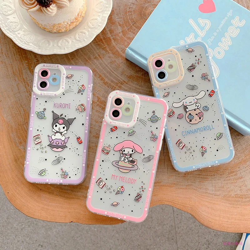 Cute Cartoon Kuromi Melody Cinnamoroll Case for Apple Iphone 7/8 11 12 13 14 Pro MAX Custom Mobile Phone XR 15 Protective Cover