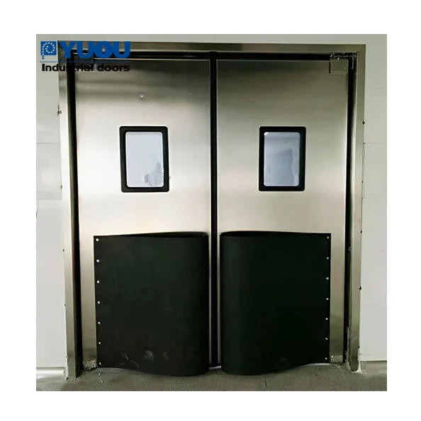 Industrial For Warehouse And Processing Areas Impact Double Free-Swing Traffic With Stainless Steel Frame Doors