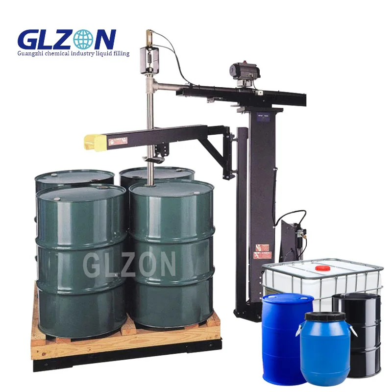 Explosion-proof liquid filling machine  1000L 200L  IBC chemical liquid automatic filling labeling and wrapping machine