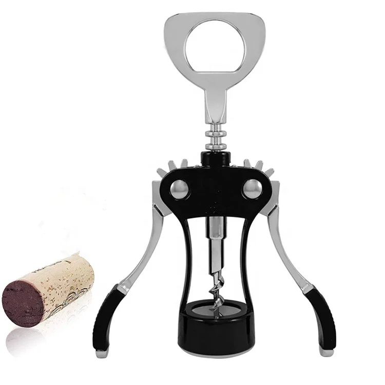 Professional zinc alloy premium wine beer bottle opener zinc alloy wing corkscrew