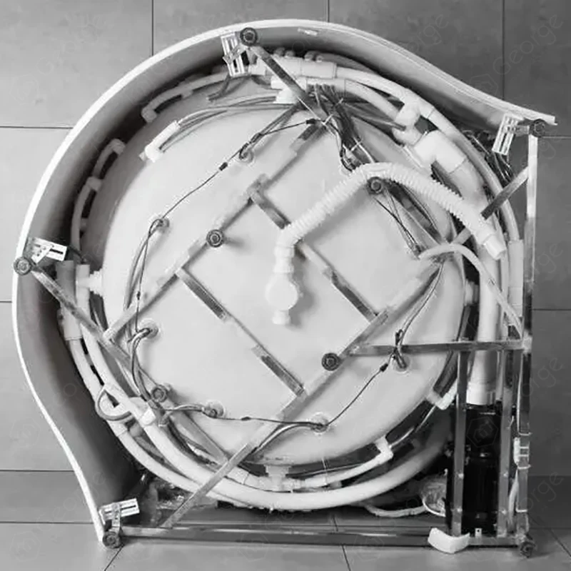 Corner round whirlpool massage bath American style waterfall jets modern small whirlpool bath tub