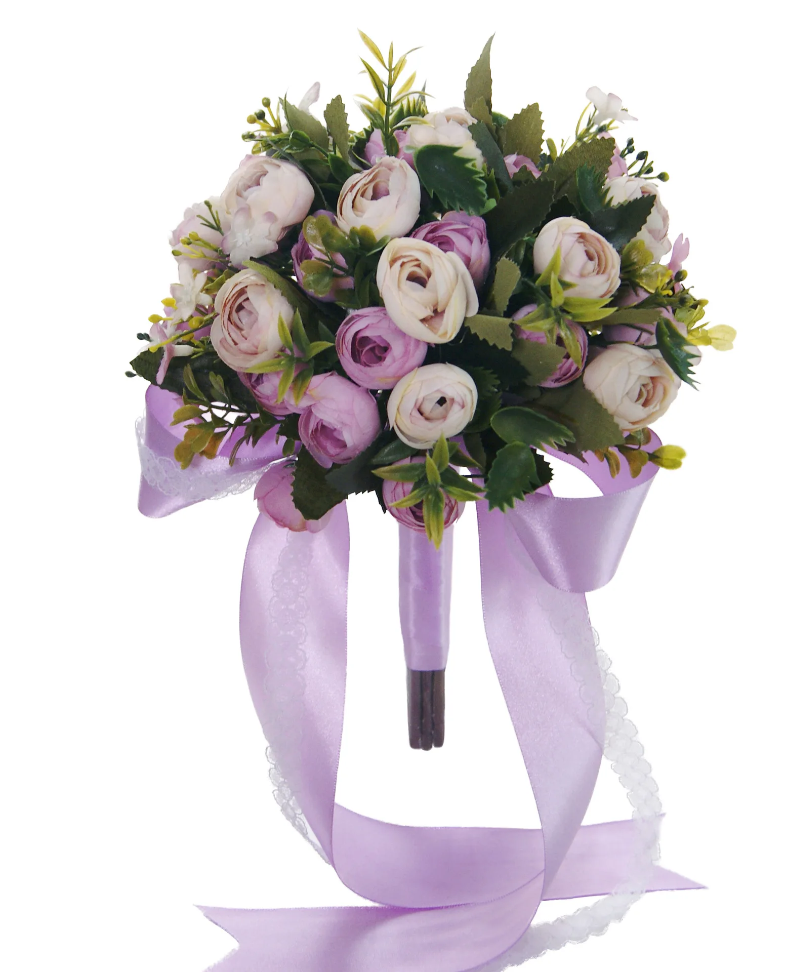 Romantic Artificial Colorful Flowers Bridal Hand Holding Rose Wedding Bouquet