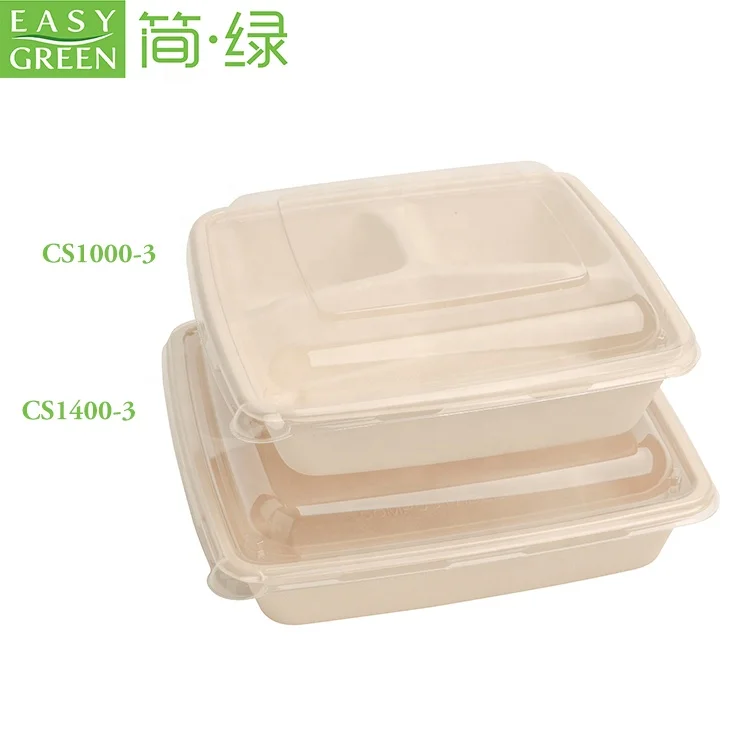 Easy Green disposable 3 compostable eco friendly takeaway food packaging