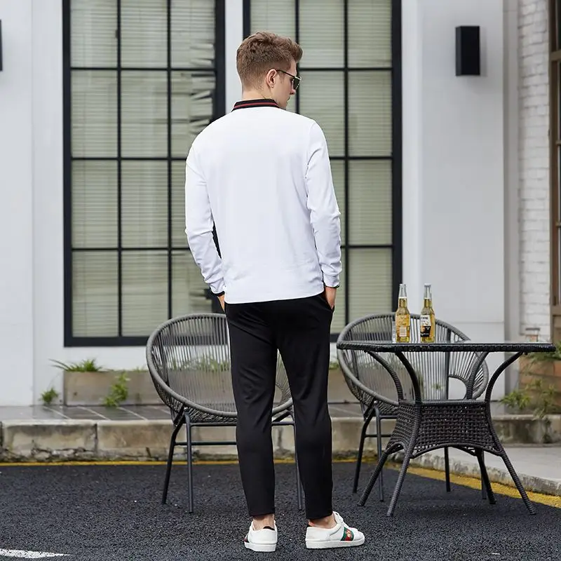 New Design Custom Embroidery Golf Polo Shirt 100 Cotton Long Sleeve Polo Shirt Men With Customized Logo