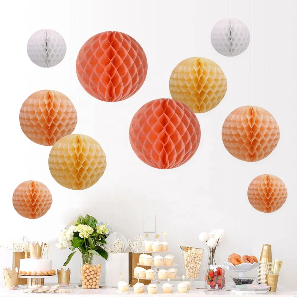 wholesale birthday Party supplies 15cm Tissue Paper Honeycomb Balls good quality handmade decoration colorful