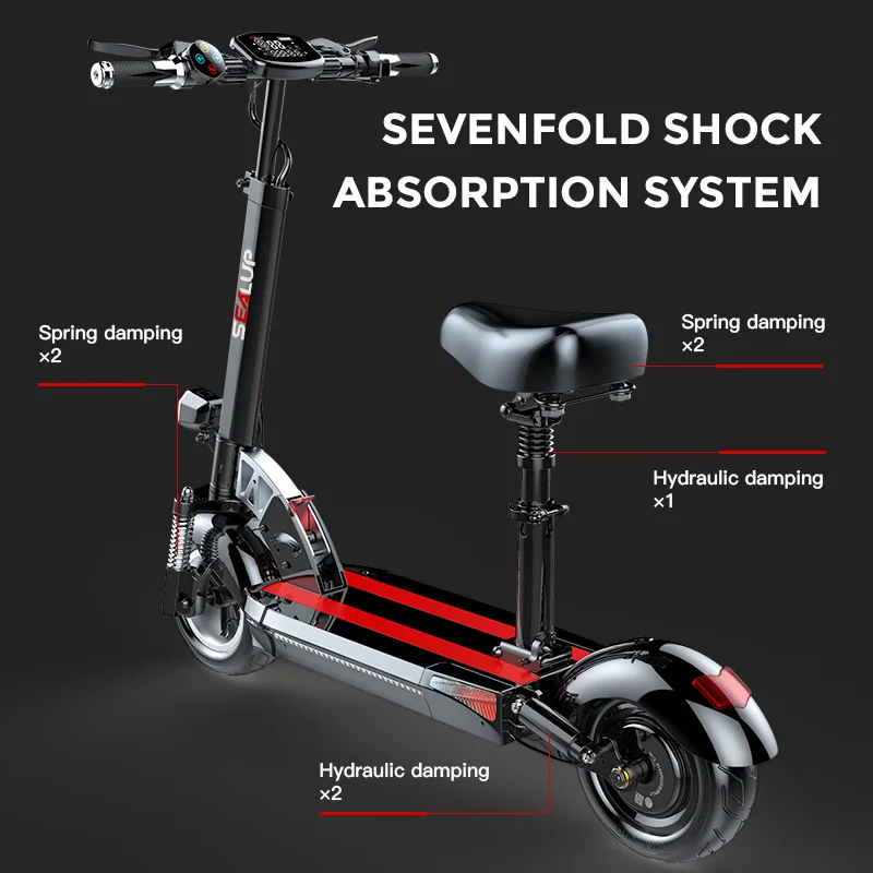 SEALUP электрический скутер 500W задний мотор 48В Q8-4 SMART Электрический Скутер Складной самокат ELECTRICO электрический мопед