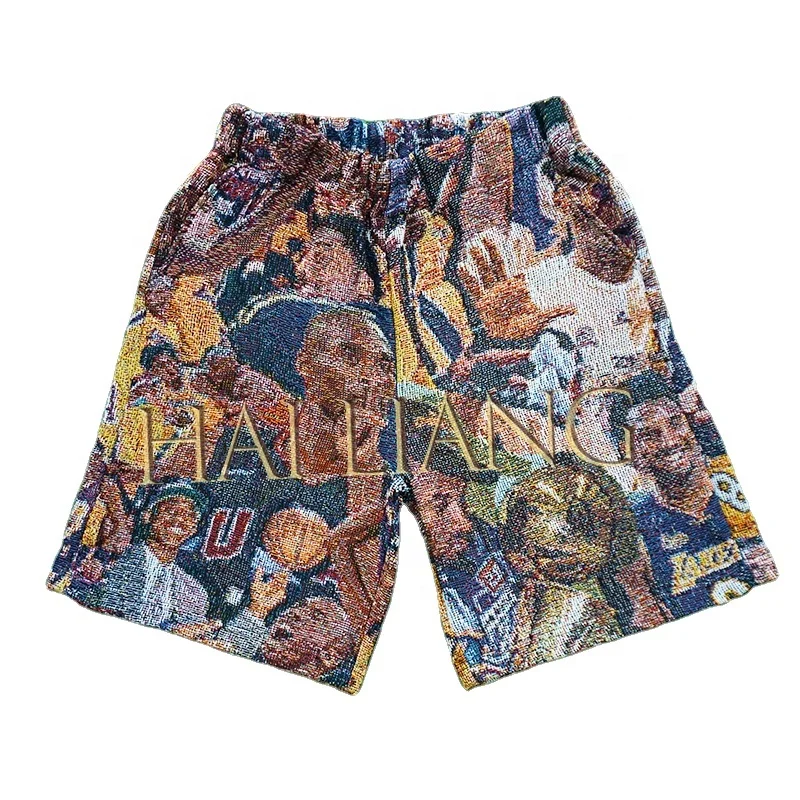 Manufacturer Sweat Tapestry Shorts Heavyweight Cotton Streetwear Woven Woolen Men Basketball Tapestry Shorts