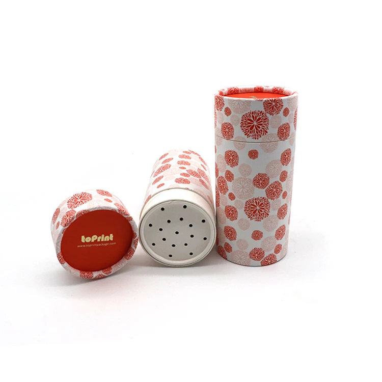 Custom Cardboard Containers Organic Dry Hair Shampoo Powder Packaging Paper Tube Jars With Sifter