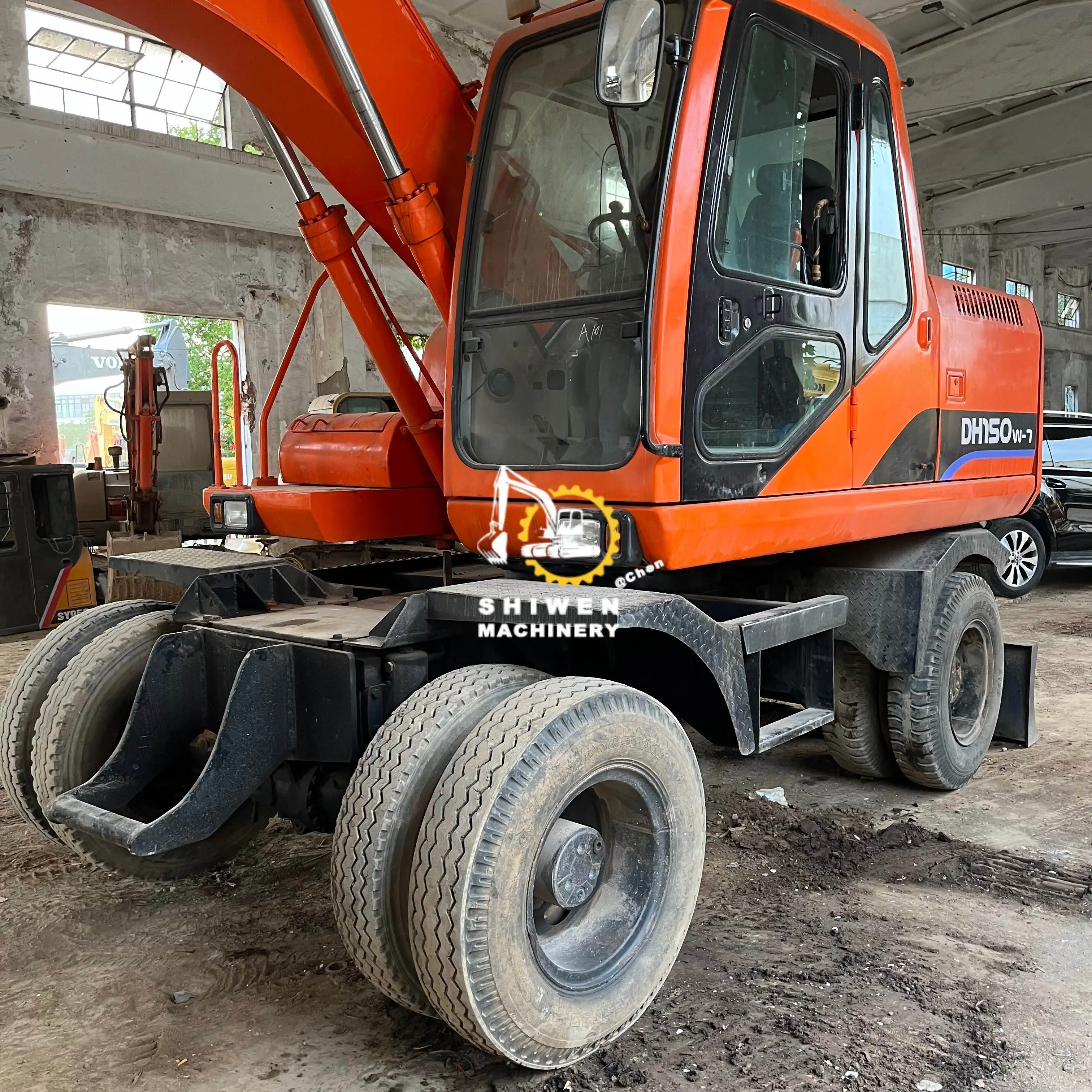 Почти новые колесные экскаваторы Doosan DH150 б/у машина экскаватор dh140 dh150