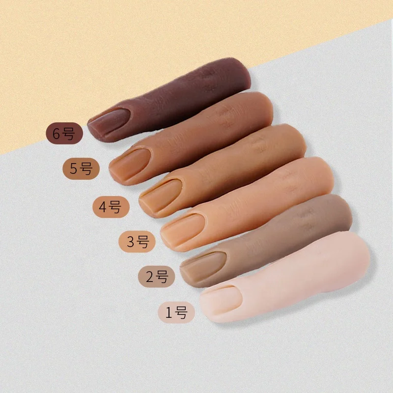 Practice Fake Nails Model Flexible Bendable Mannequin Finger Silicone Nail Training Finger for Acrylic Nails